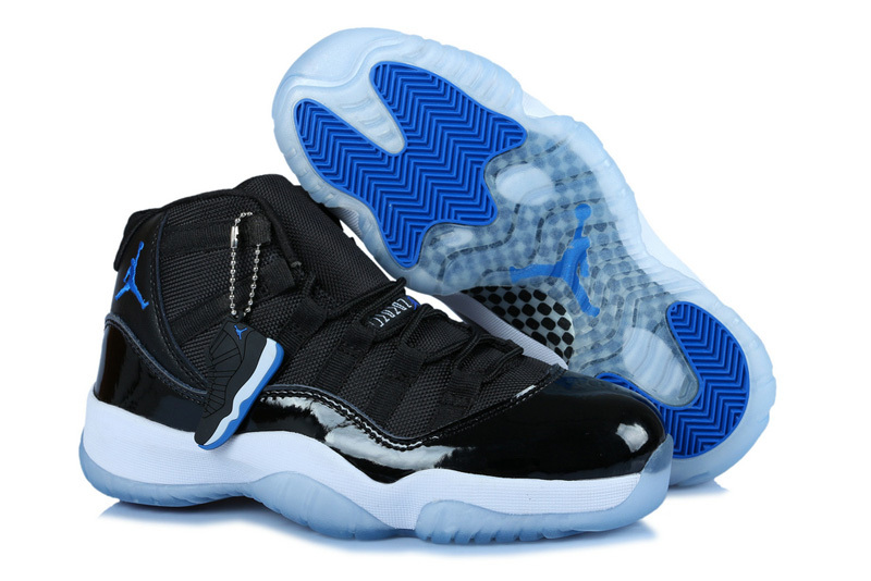 Air Jordan 11 Women Shoes Black/Blue/White Online